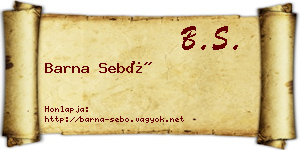 Barna Sebő névjegykártya